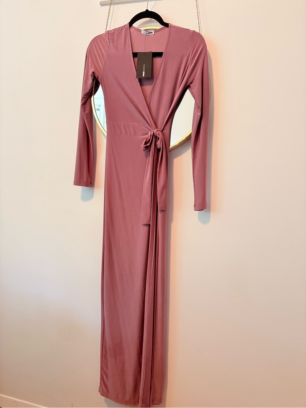 NWT Faux Wrap Maxi Dress in Dusty Rose